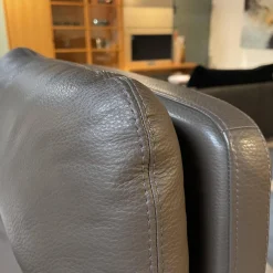 COR Relaxsessel|Drehsessel dia Bezug Leder Semi Nougat 280 4-Fuß Drehgestell Aluminium Poliert Mit Hocker