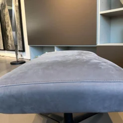 COR Relaxsessel|Drehsessel dia Hoch Leder 681 Graphit Grau Gestell Feinstruktur Schwarz Lackiert Mit Hocker