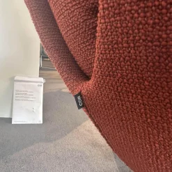 COR Loungesessel|Relaxsessel|Drehsessel dia Lounge Stoff 80 8189 Rostrot Rot Fußkreuzgestell Lack F05 Schwarz Inklusive Hocker