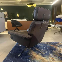 De Sede Relaxsessel|Drehsessel DS 31 311 Leder Naturale Espresso Braun 5 Sternfuß Stahl Verchromt