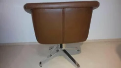 Interprofil Relaxsessel|Drehsessel Falcon Leder 1 Kastanie Braun Gestell Verchromt