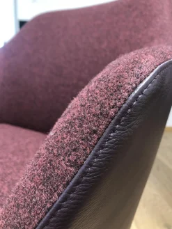 COR Relaxsessel|Drehsessel Flint Leder 359 Aubergine Stoff Divina Bordeaux