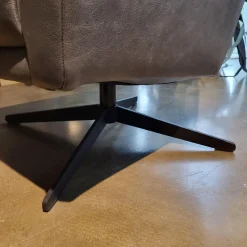 Comfort Republic Loungesessel|Drehsessel Klier Concept No 03 Niedrig Leder Grey PG L30 Grau Kreuzfuß Metall Schwarz