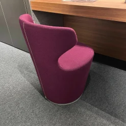 B&B Italia Loungesessel|Drehsessel Mini Papilio Stoff 2153 790 Ego Vinaccia Violett Gestell Grau Metallisiert