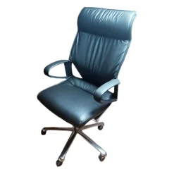 Wilkhahn Bürostühle|Drehsessel Modus 284 81 Leder 74 Schwarz 99 Gestell Aluminium Poliert Mit Rollen