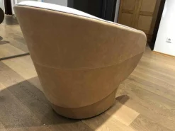 COR Relaxsessel|Drehsessel Roc Stoff Beige Leder 490 Camel