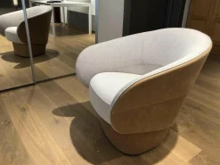 COR Relaxsessel|Drehsessel Roc Stoff Beige Leder 490 Camel