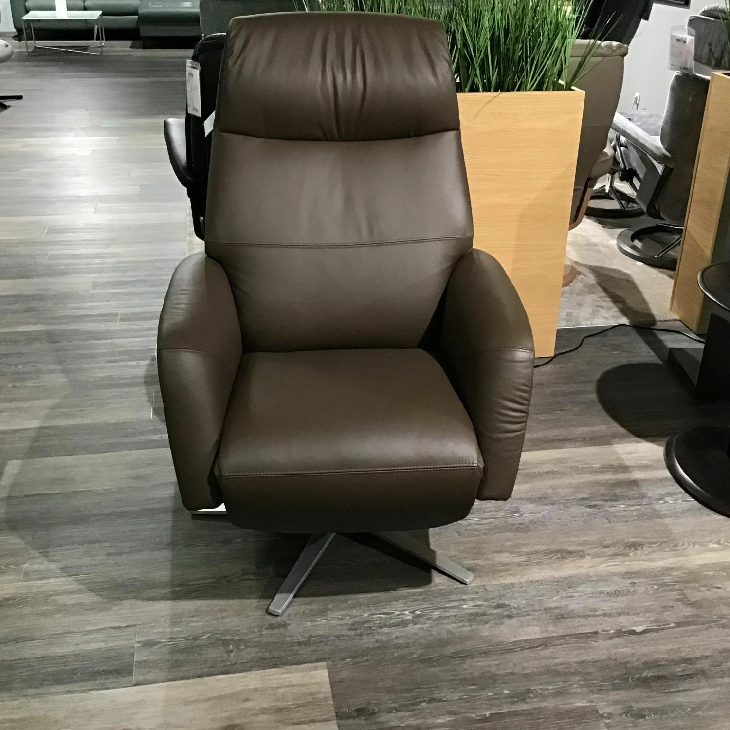 Stressless Relaxsessel|Drehsessel Scott Sirius Leder Paloma 094 Chestnut 88 Braun Gestell Aluminium