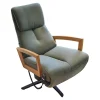 PM Oelsa Relaxsessel|Drehsessel WK 616 Carlos S Leder G Davinci Jungle Grün Armteile Holz Eiche Geölt 4 Sternfuß Metall Schwarz