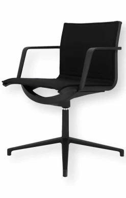 Jan Kurtz Einzelstühle|Drehstuhl Atho Schwarz Trevira CS Gestell Aluminium