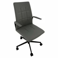 Walter Knoll Bürostühle|Drehstuhl Leadchair Evo Leder Congress 1440 Marram_x000b_Grau Gestell Schwarz Matt Pulverbeschichtet