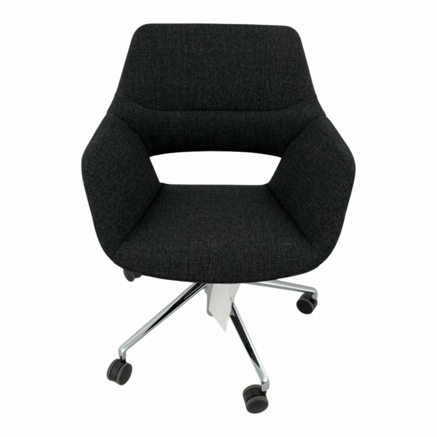 Wilkhahn Einzelstühle|Drehstuhl OCCO Conference 224 63 Stoff 65 Re Wool 198 Schwarz Gestell Stahl Verchromt Mit Rollen Schwarz