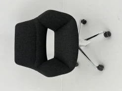 Wilkhahn Einzelstühle|Drehstuhl OCCO Conference 224 63 Stoff 65 Re Wool 198 Schwarz Gestell Stahl Verchromt Mit Rollen Schwarz