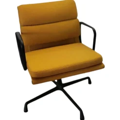 Vitra Bürostühle|Drehstuhl Soft Pad EA 208 Stoff Cosy 2 Rapsgelb Gelb Gestell Tiefschwarz