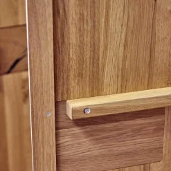 m&h Kleiderschränke|Drehtürenschrank Endlosschrank Wildeiche Massiv Parkettverleimt mit Beleuchtung