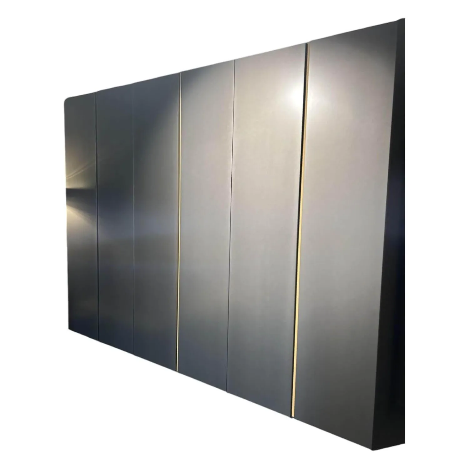 Paul Lindberg Kleiderschränke|Drehtürenschrank Joao Lack Matt Grau Metallic Griff Eiche Bianco