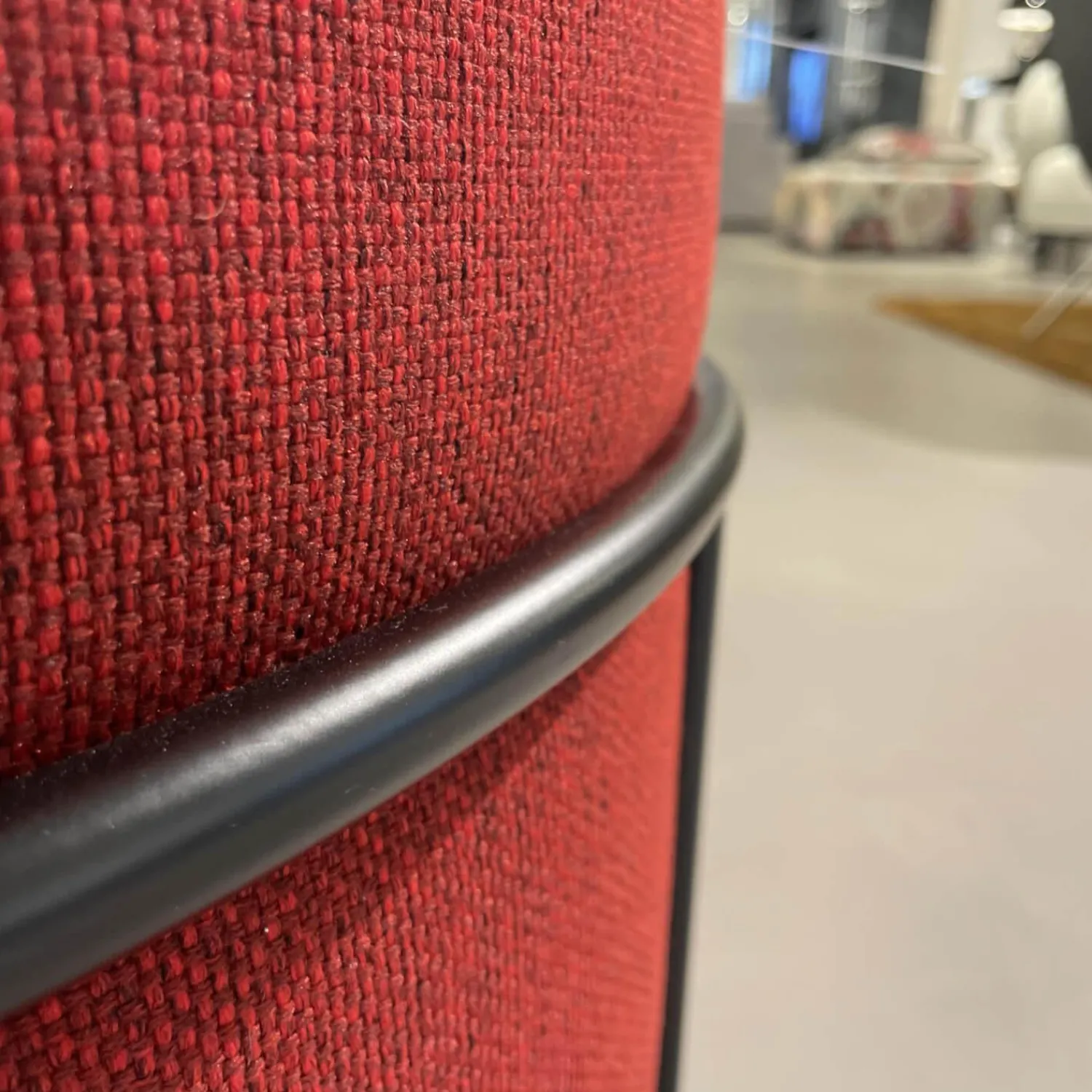 COR Hocker & Sitzsäcke|Drop Hocker Stapelbar Bezug Fidivi Laser J Flash 9421 Rot/Schwarz Gestell Lack Schwarz