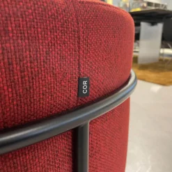 COR Hocker & Sitzsäcke|Drop Hocker Stapelbar Bezug Fidivi Laser J Flash 9421 Rot/Schwarz Gestell Lack Schwarz