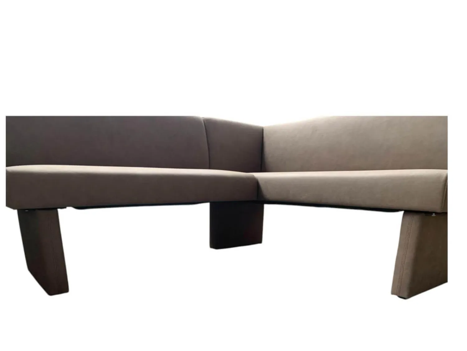 K+W Bänke|Eckbank 4195 Lederoptik Nougat Braun Gestell Lederoptik Nougat