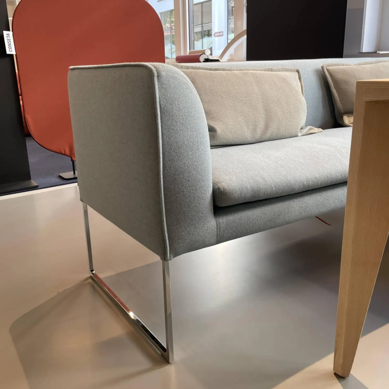 COR Bänke|Eckbank Mell Stoff Hellblau Metallgestell Verchromt, Stoff 9705 - hellblau