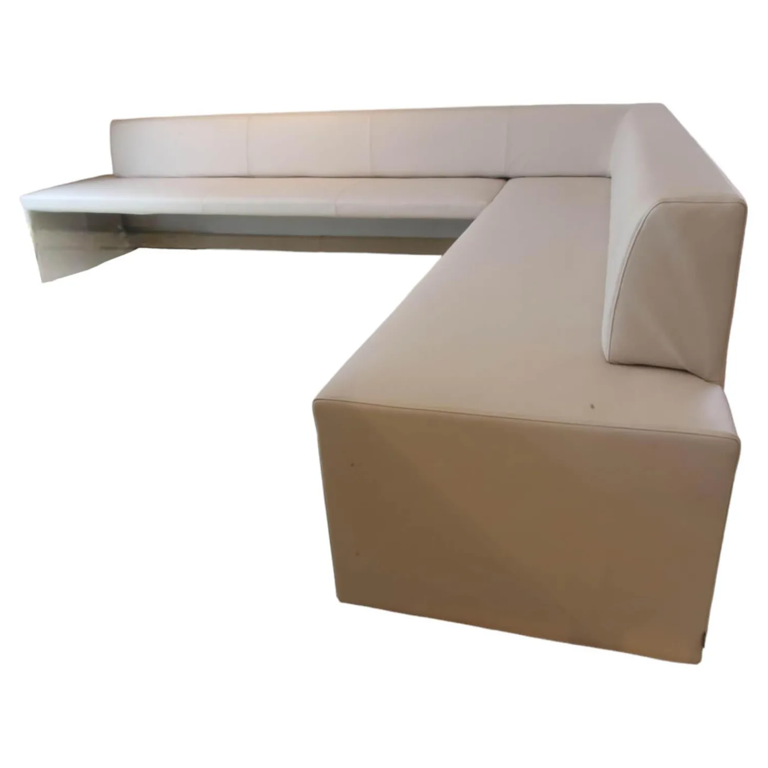 Walter Knoll Bänke|Eckbank Together 290 Bezug Leder Cashmere 1344 Light Grey Hellgrau Mit Kunststoffgleitern