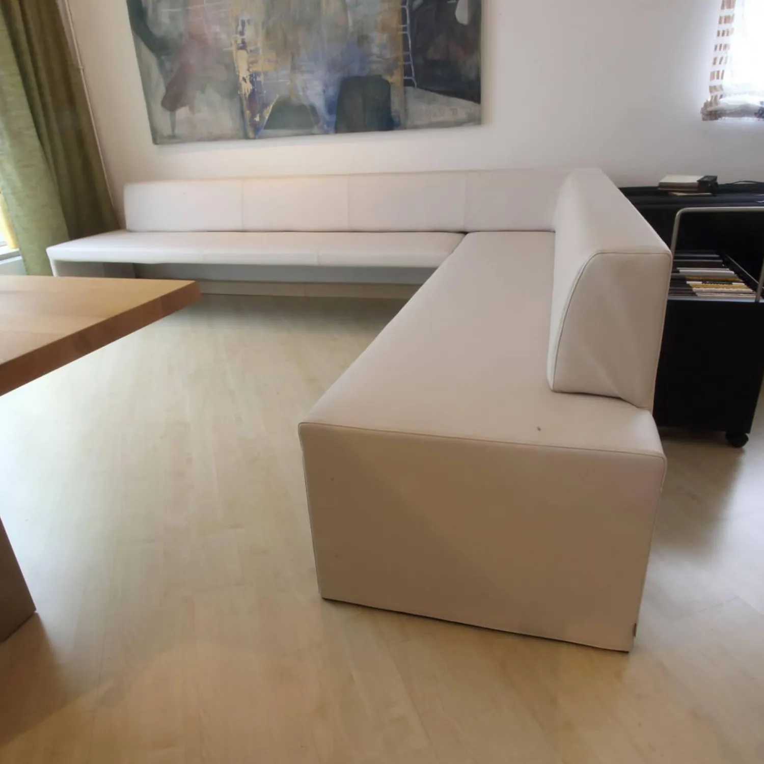 Walter Knoll Bänke|Eckbank Together 290 Bezug Leder Cashmere 1344 Light Grey Hellgrau Mit Kunststoffgleitern