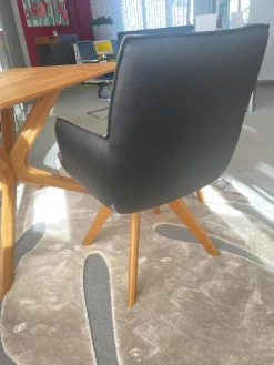 Koinor Essgruppen|Eckbankgruppe Innen Leder Schwarz Außen Filz Anthrazit Gestell Eiche Natur Inklusive Tisch Und Stühle