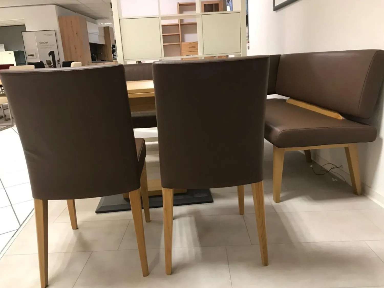 Elro Essgruppen|Eckbankgruppe Modell Trendline 350 Wildeiche Natur Bezug Kunstleder Braun