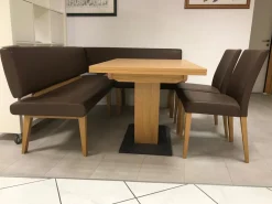 Elro Essgruppen|Eckbankgruppe Modell Trendline 350 Wildeiche Natur Bezug Kunstleder Braun