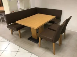 Elro Essgruppen|Eckbankgruppe Modell Trendline 350 Wildeiche Natur Bezug Kunstleder Braun