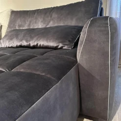 Eigene Herstellung Wohnlandschaften|Eckgarnitur Adino Bezug Stoff 4183 Shaggy 3525 Light Grey Grau Und 1605 Velvet Raven Anthrazit Ohne Kissen