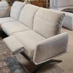 Koinor Ecksofas|Eckgarnitur Calmo Bezug 13 Aquaclean Cosmo Kufe Schwarz Matt Inklusive Motorischer Fußstütze