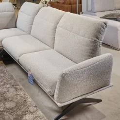 Koinor Ecksofas|Eckgarnitur Calmo Bezug 13 Aquaclean Cosmo Kufe Schwarz Matt Inklusive Motorischer Fußstütze