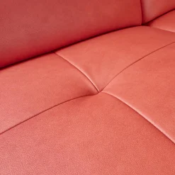 Steinpol Ecksofas|Eckgarnitur Luna Bezug Leder Kevin Cherry Fuß Schwarz Matt Mit Elektrischer Verstellung