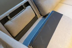 Weibelweibel Ecksofas|Eckgarnitur Mit Hocker Mellow 1630 Bezug Stoff Danio U3333D Grau Flachstahlfuß Chrom Gebürstet