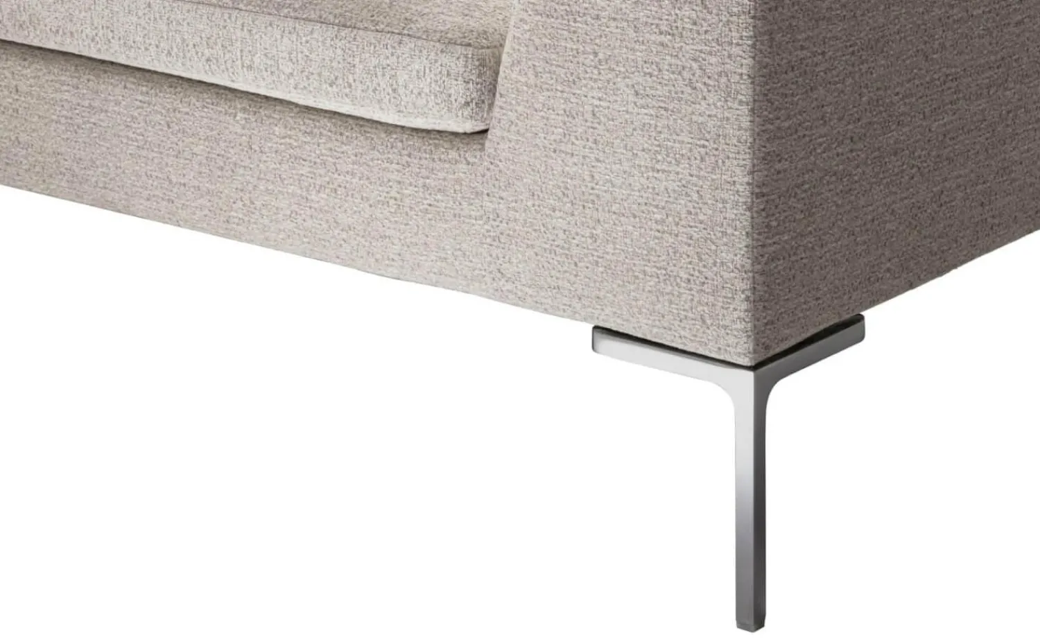 B&B Italia Ecksofas|Eckiges Sofa Charles Stoff Chenille Elettra Bastfarben Beige Innenrahmen Stahlrohre Füße Aluminiumguss Mit Kissen