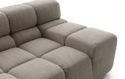 B&B Italia Ecksofas|Eckiges Sofa Tufty Time Stoff Rattier Astro Seil Braun Innenrahmen Stahlrohre Füße Schwarz Mit Rückenkissen