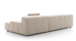 B&B Italia Ecksofas|Eckiges Sofa Tufty Time Stoff Bouclè Sambuco Weiß Innenrahmen Stahlrohre Füße Schwarz Mit Rückenkissen