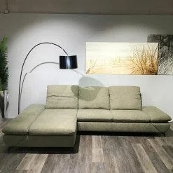 W. Schillig Ecksofas|Eckkombination Wanja Stoff S4337 Leaf Grün Metallfuß Schwarz