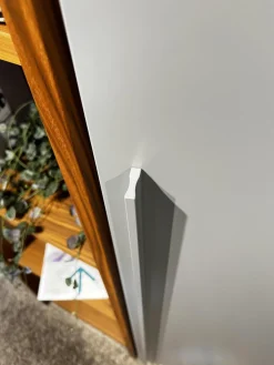 Musterring Kleiderschränke|Eckschrank Aliga Front Und Korpus Lack Platingrau Grau Weiß Absetzung Kernnussbaum Inklusive Beleuchtung