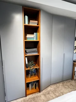 Musterring Kleiderschränke|Eckschrank Aliga Front Und Korpus Lack Platingrau Grau Weiß Absetzung Kernnussbaum Inklusive Beleuchtung