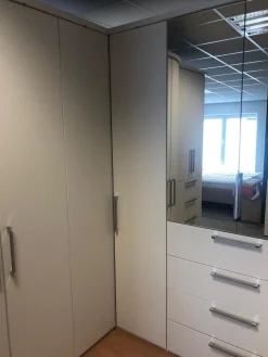 Nolte Kleiderschränke|Eckschrank Horizont 10 Polarweiß Innen Leinenoptik