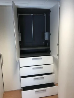 Nolte Kleiderschränke|Eckschrank Horizont 10 Polarweiß Innen Leinenoptik