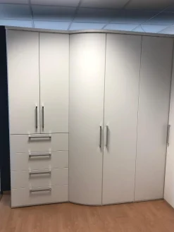 Nolte Kleiderschränke|Eckschrank Horizont 10 Polarweiß Innen Leinenoptik