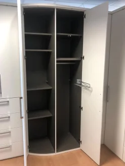 Nolte Kleiderschränke|Eckschrank Horizont 10 Polarweiß Innen Leinenoptik