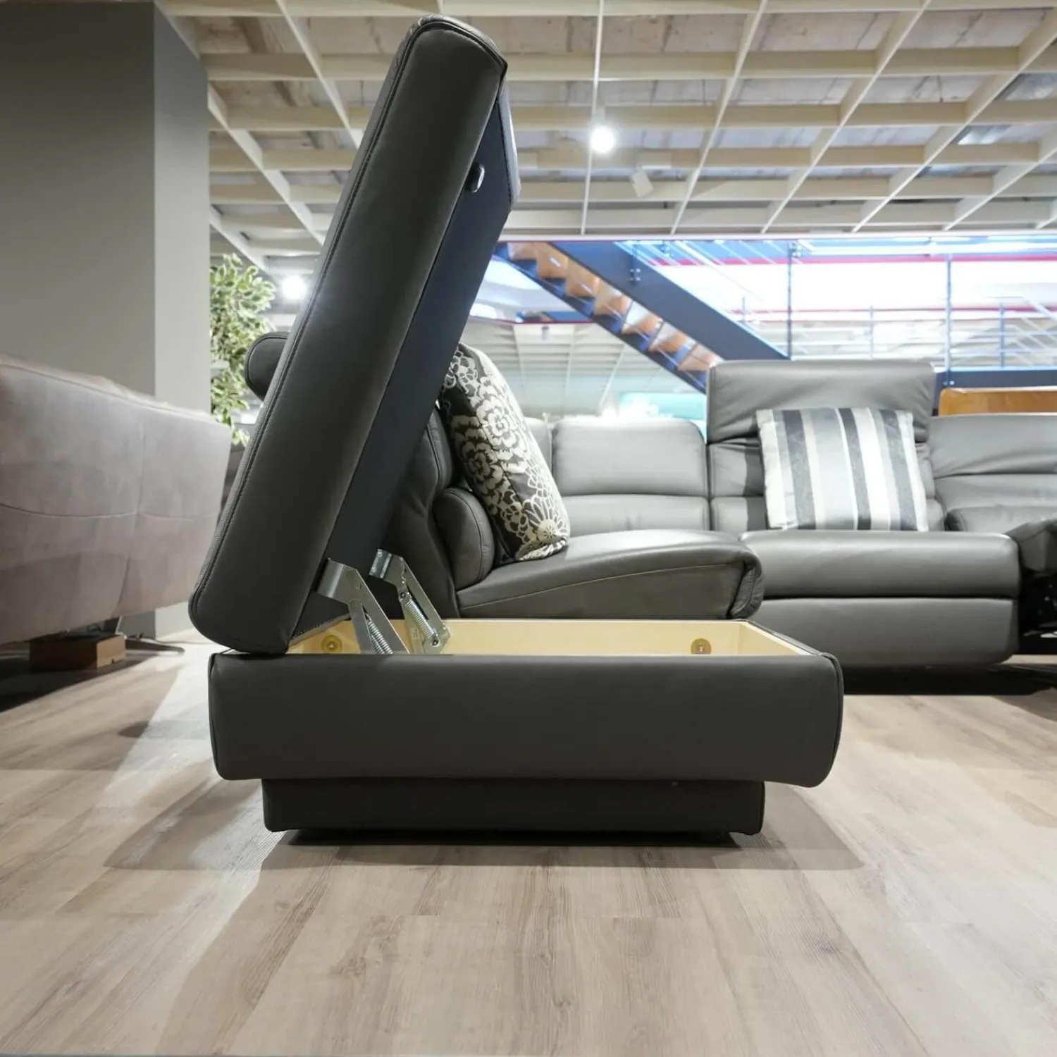 himolla Ecksofas|Ecksofa 1330 Callas Leder 24 Longlife Zinn Grau Mit Elektrischem Wall Free Beschlag