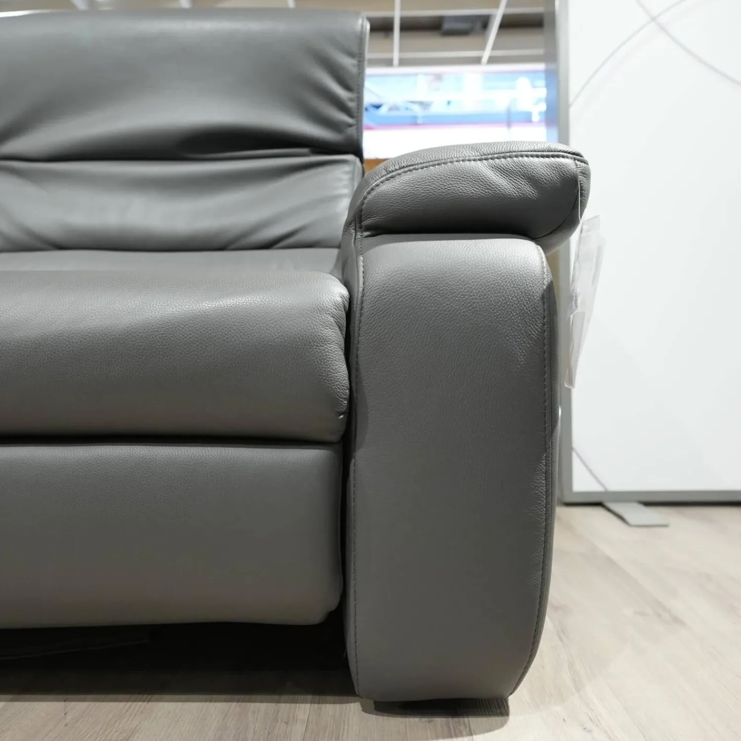 himolla Ecksofas|Ecksofa 1330 Callas Leder 24 Longlife Zinn Grau Mit Elektrischem Wall Free Beschlag