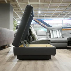 himolla Ecksofas|Ecksofa 1330 Callas Leder 24 Longlife Zinn Grau Mit Elektrischem Wall Free Beschlag