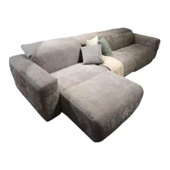 W. Schillig Ecksofas|Ecksofa 34000 Dwayne Stoff V87 21 Silver Grau Füße Kunststoff Schwarz Mit Kopfteilverstellung