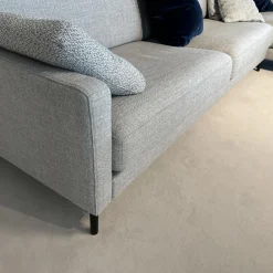 Rolf Benz Ecksofas|Ecksofa 011 Ego G Stoff 18 113 Signalgrau Gussfuß Aluminium Glatt Verkehrsschwarz Inklusive Kopfstütze Und Kissen